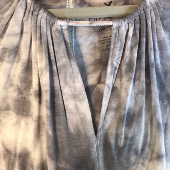 American Eagle tie dye long sleeve grey top - Picture 4 of 4